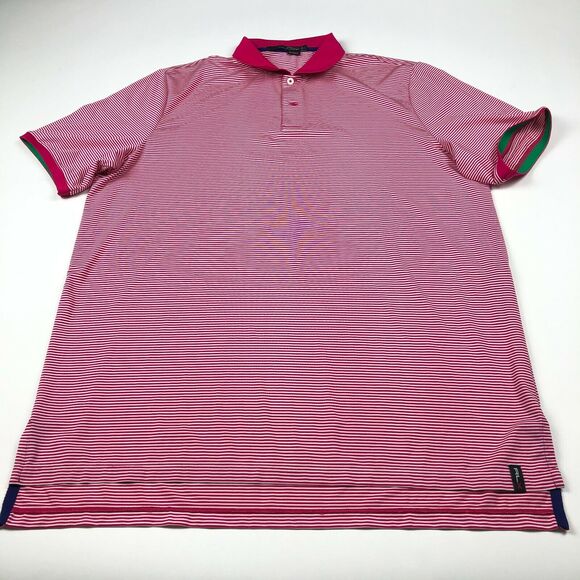 RLX Ralph Lauren EUC Large Pink Mens Golf Short Sleeve Button Polo Shirt - Picture 1 of 6